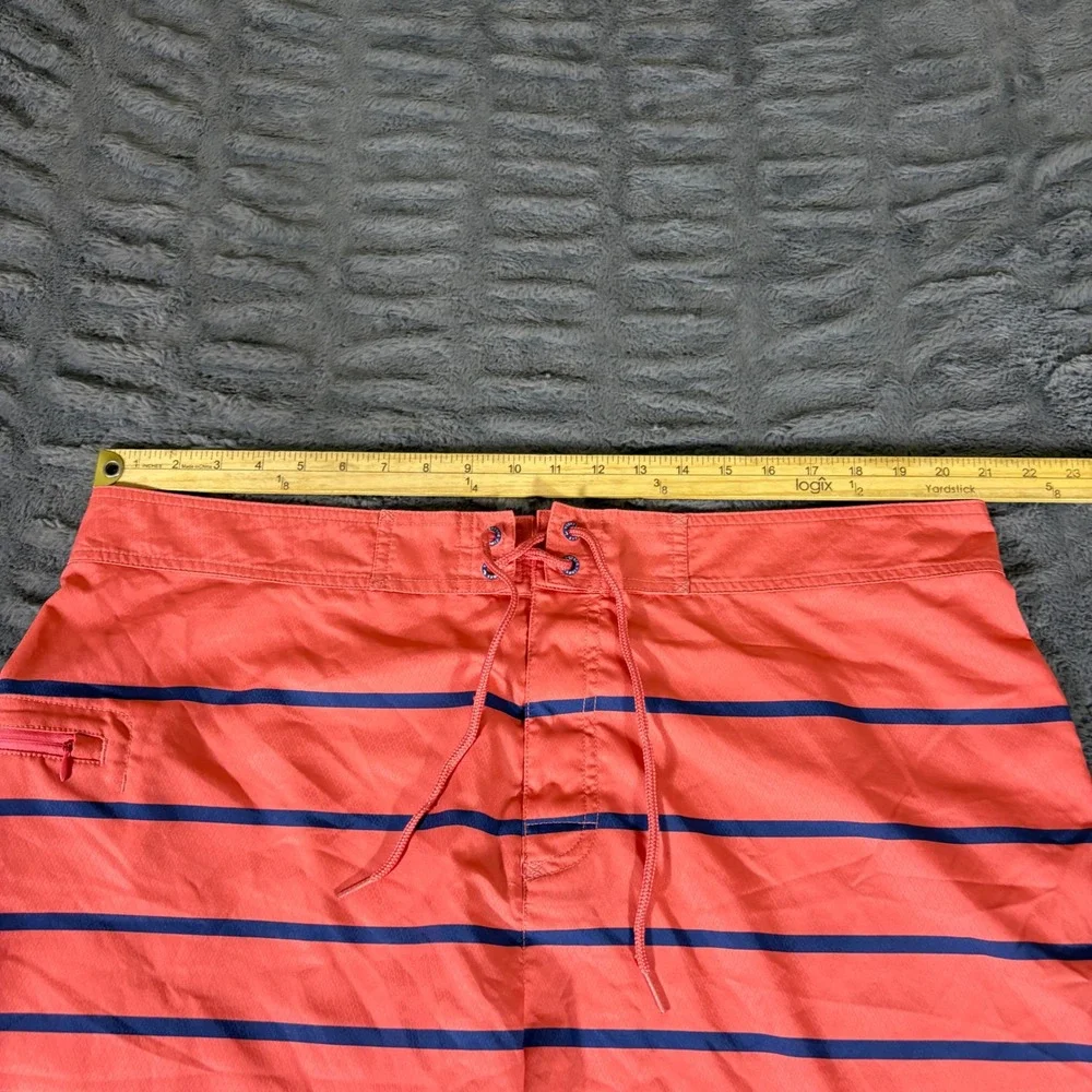 Vineyard Vines Mens 40 Board Shorts Coral Pink Navy Blue Striped Chappy Swim